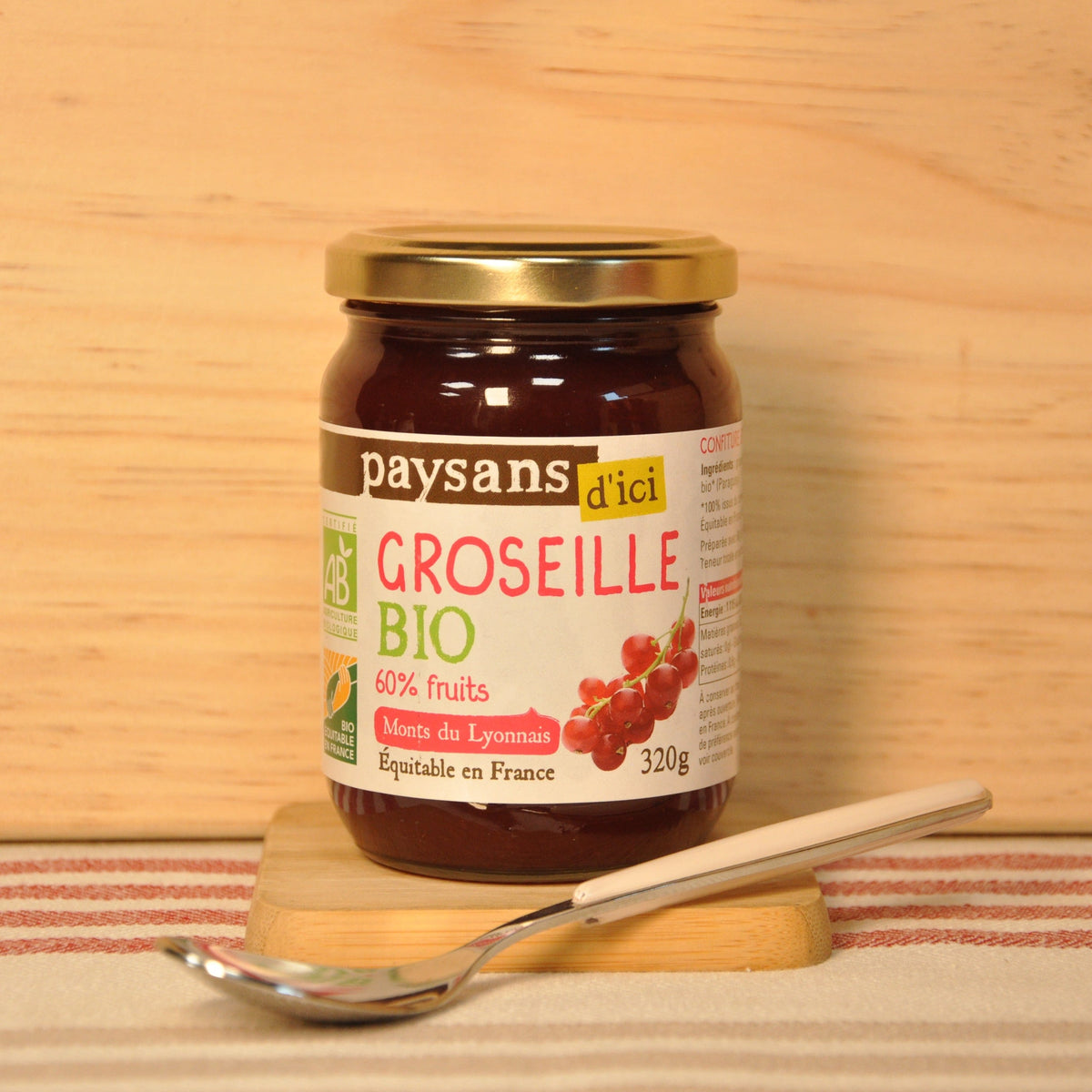 Confiture de groseille BIO 320g Le Drive tout nu