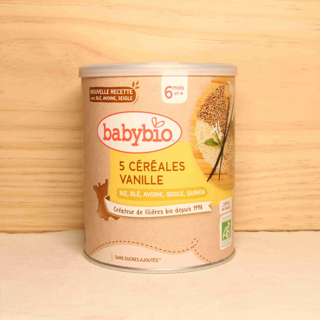 5 Céréales Vanille BIO - Riz, Blé, Avoine, Seigle, Quinoa - dès 6 mois - 220g Baby Bio vrac-zero-dechet-ecolo-toulouse