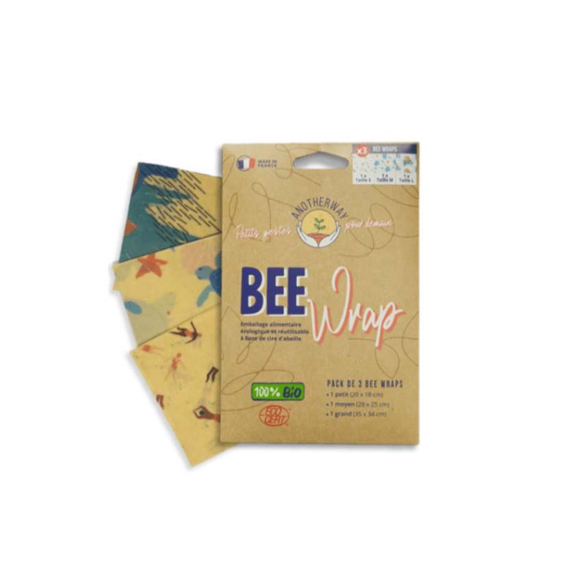Bee-wrap lot de 3 - tailles S-M-L Anotherway vrac-zero-dechet-ecolo-toulouse