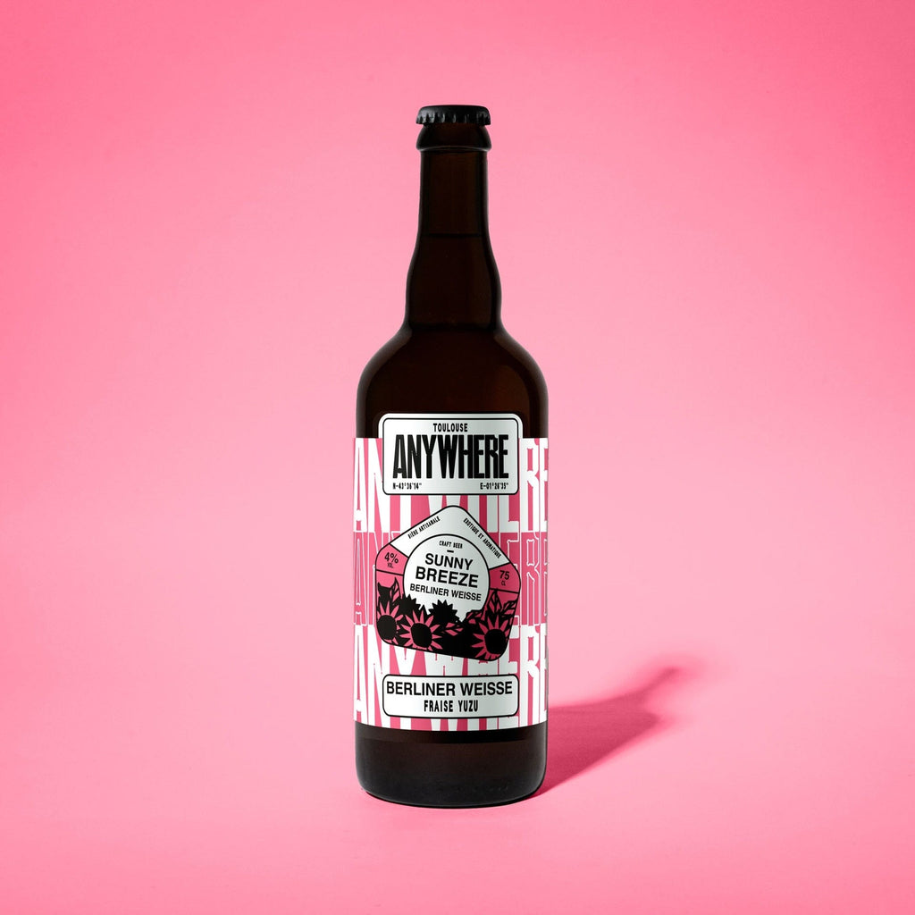 Bière Sunny breeze - Berliner Weisse 4% - Fraise Yuzu - 75cl ANYWHERE vrac-zero-dechet-ecolo-toulouse