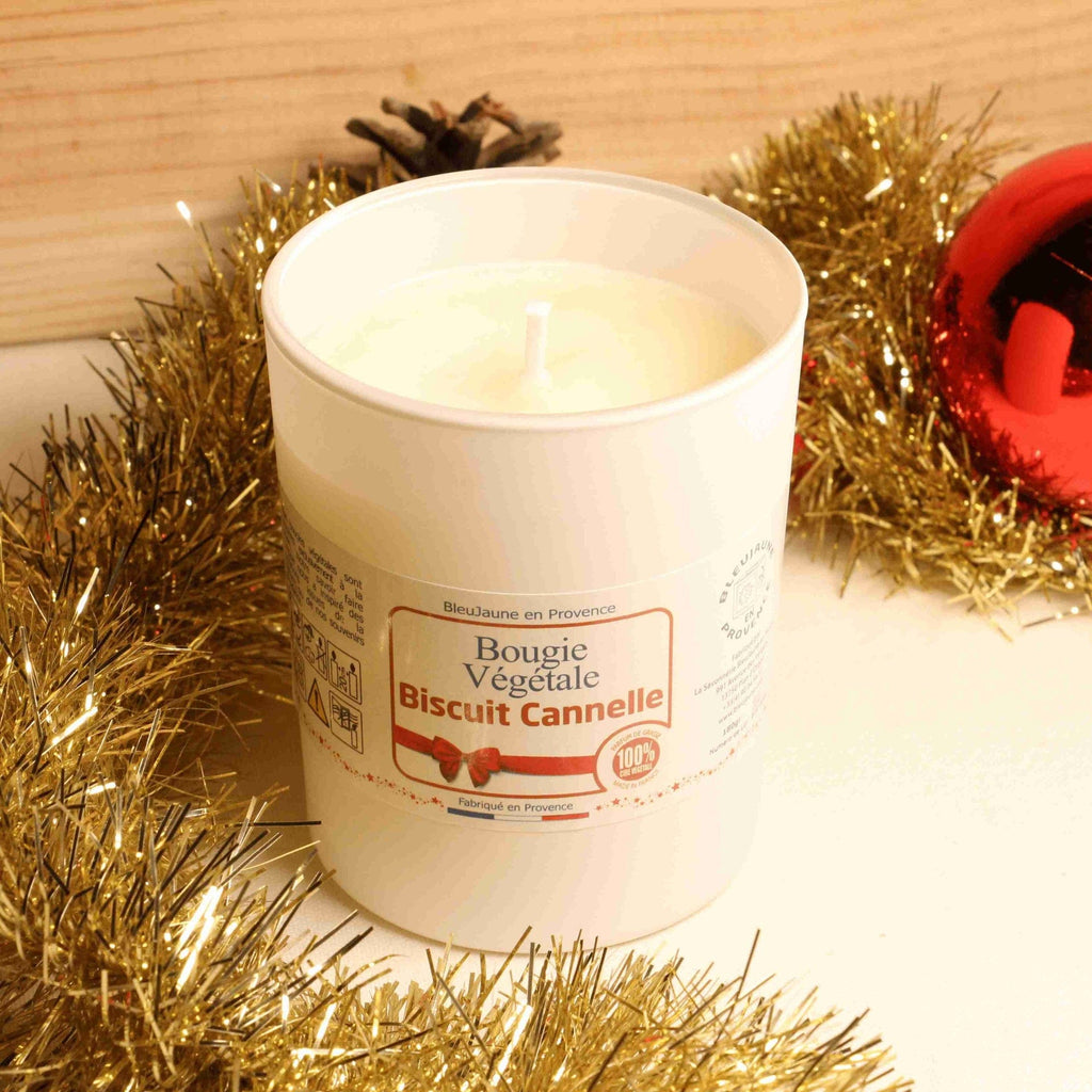 Bougie biscuit cannelle 100% végétale - 180g BleuJaune vrac-zero-dechet-ecolo-toulouse