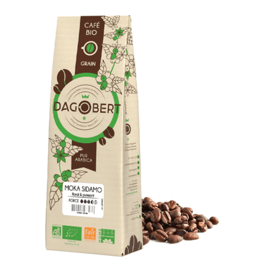 Café grain Moka Sidamo floral & puissant BIO - intensité 7/10 - 1kg Cafés Dagobert vrac-zero-dechet-ecolo-toulouse