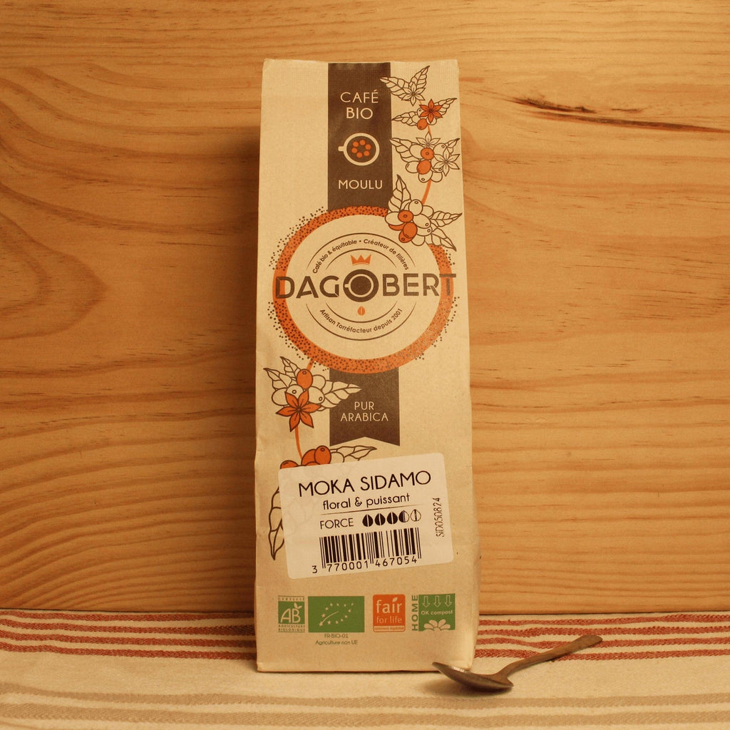 Café moulu Moka Sidamo floral & puissant BIO - intensité 7/10 - 250g - ANTIGASPI Cafés Dagobert vrac-zero-dechet-ecolo-toulouse