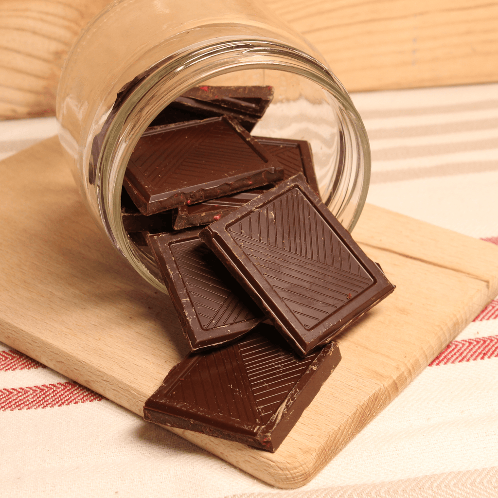 Carrés chocolat noir pépites framboises - 100g Maison Schaal vrac-zero-dechet-ecolo-toulouse