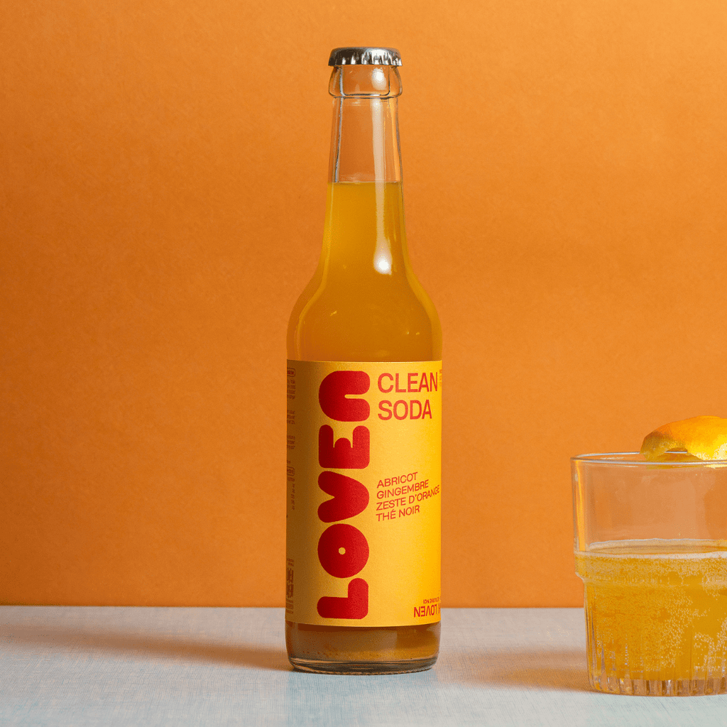 Clean Soda abricot gingembre zeste d'orange & thé noir BIO - 33cl Loven Crew - Brasserie L'Indispensable vrac-zero-dechet-ecolo-toulouse