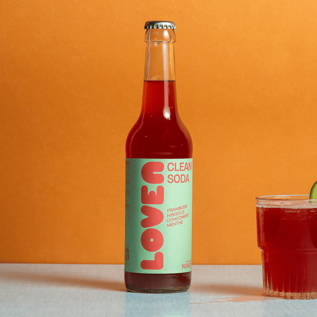 Clean Soda framboise hibiscus concombre menthe BIO - 33cl Loven Crew - Brasserie L'Indispensable vrac-zero-dechet-ecolo-toulouse
