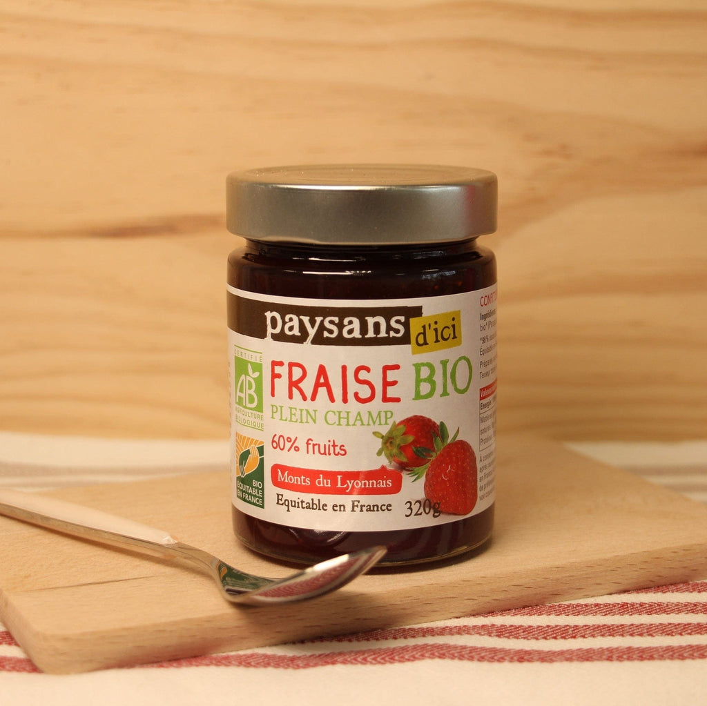 Confiture de fraise des monts du lyonnais - BIO - 320g - ANTIGASPI Ethiquable vrac-zero-dechet-ecolo-toulouse