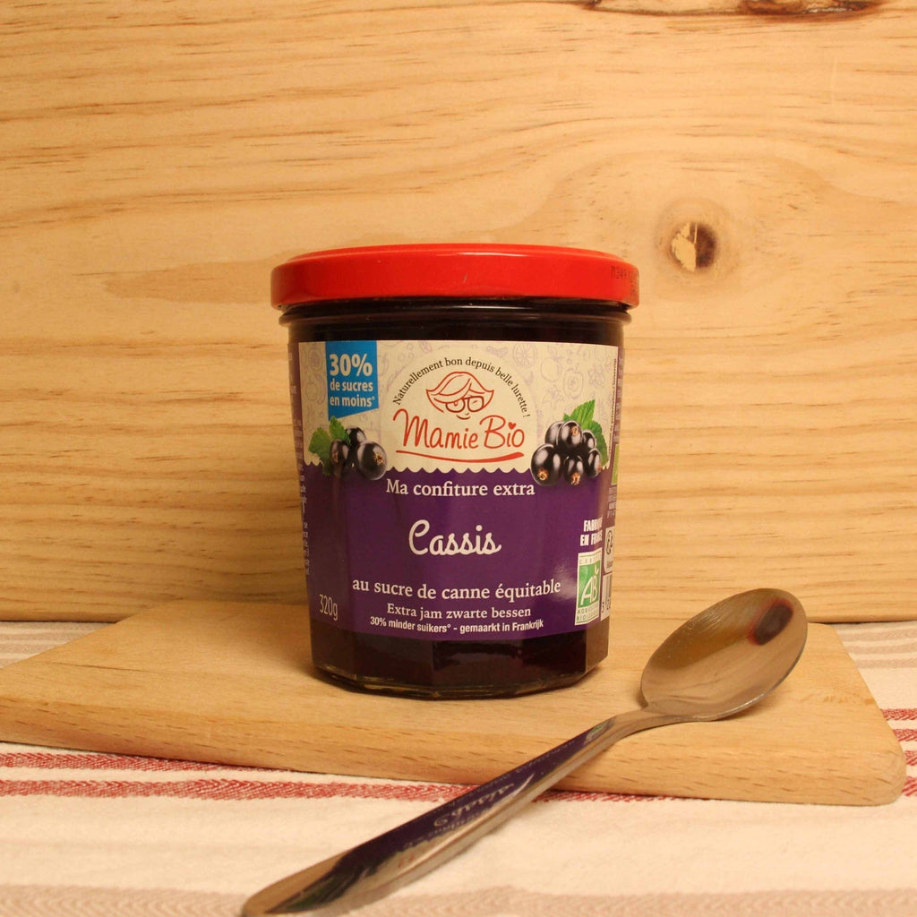 Confiture extra de cassis allégée en sucre BIO - 320g Mamie Bio vrac-zero-dechet-ecolo-toulouse