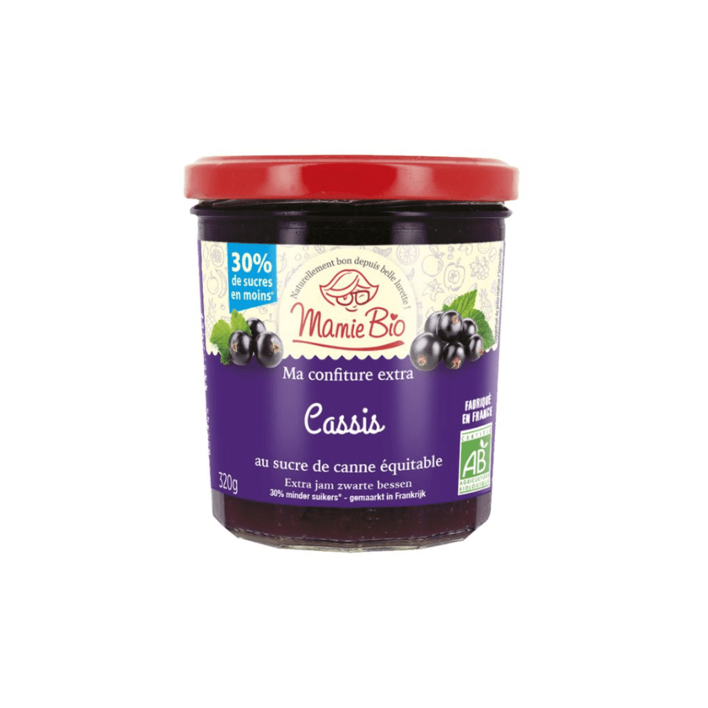 Confiture extra de cassis allégée en sucre BIO - 320g Mamie Bio vrac-zero-dechet-ecolo-toulouse