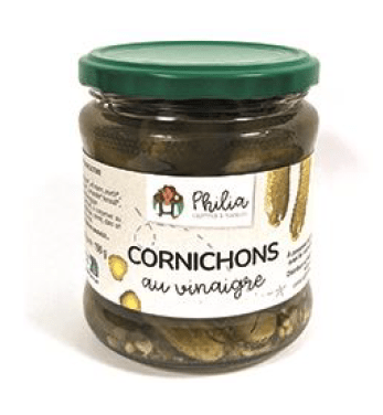 Cornichons au vinaigre BIO - 190g net égoutté Philia vrac-zero-dechet-ecolo-toulouse