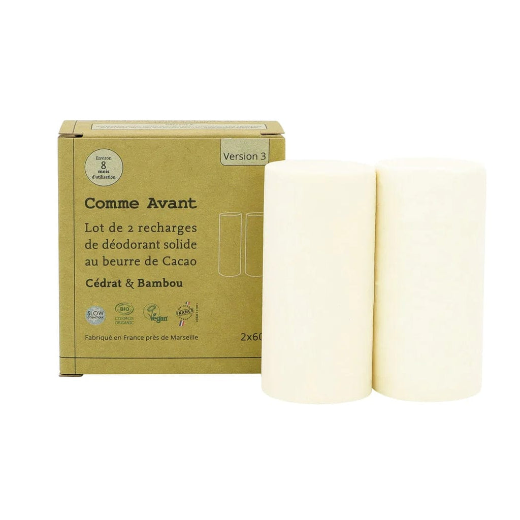 Déodorant solide au beurre de cacao - cédrat & bambou - Recharge x2 Comme Avant vrac-zero-dechet-ecolo-toulouse