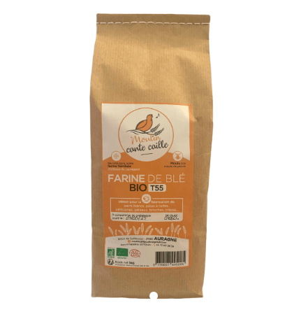 Farine de Blé tendre blanche T55 BIO- 1 kg Moulin Cante Caille vrac-zero-dechet-ecolo-toulouse