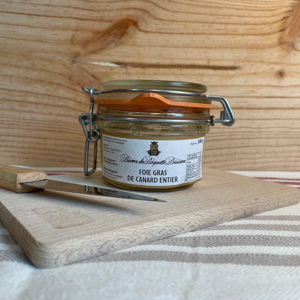 Foie gras de canard entier 2 parts - 100g - ANTIGASPI Baron de Roquette Buisson vrac-zero-dechet-ecolo-toulouse
