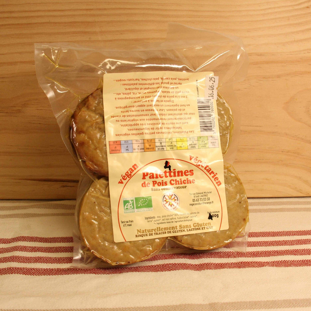 Galettes Végétales Pois chiches - 4 Pièces Régal Occitan vrac-zero-dechet-ecolo-toulouse