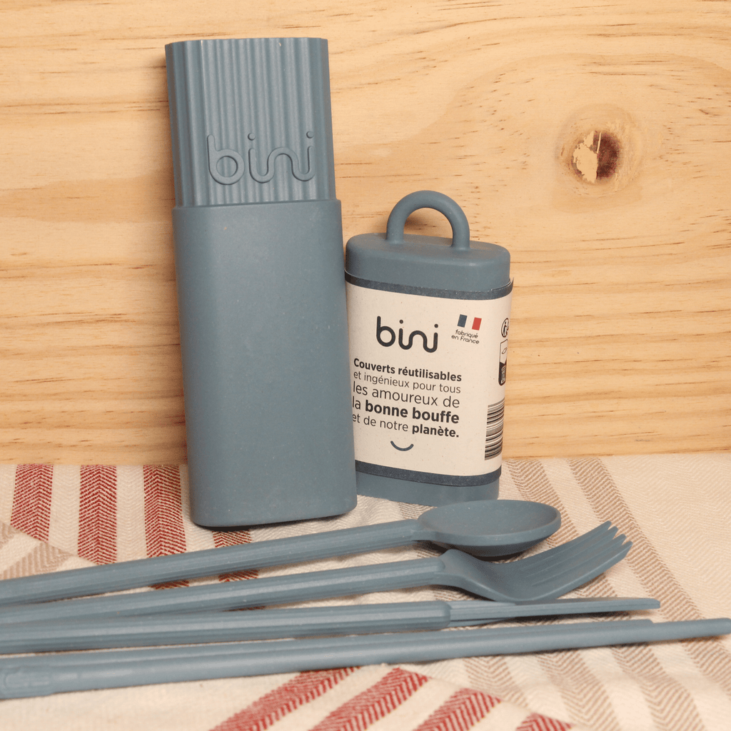 Kit couverts réutilisables Bini bleu Bini vrac-zero-dechet-ecolo-toulouse