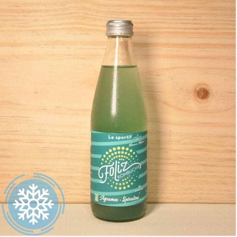 Kombucha agrumes - spiruline "Le sportif" BIO - 33cl Foliz Kombucha vrac-zero-dechet-ecolo-toulouse