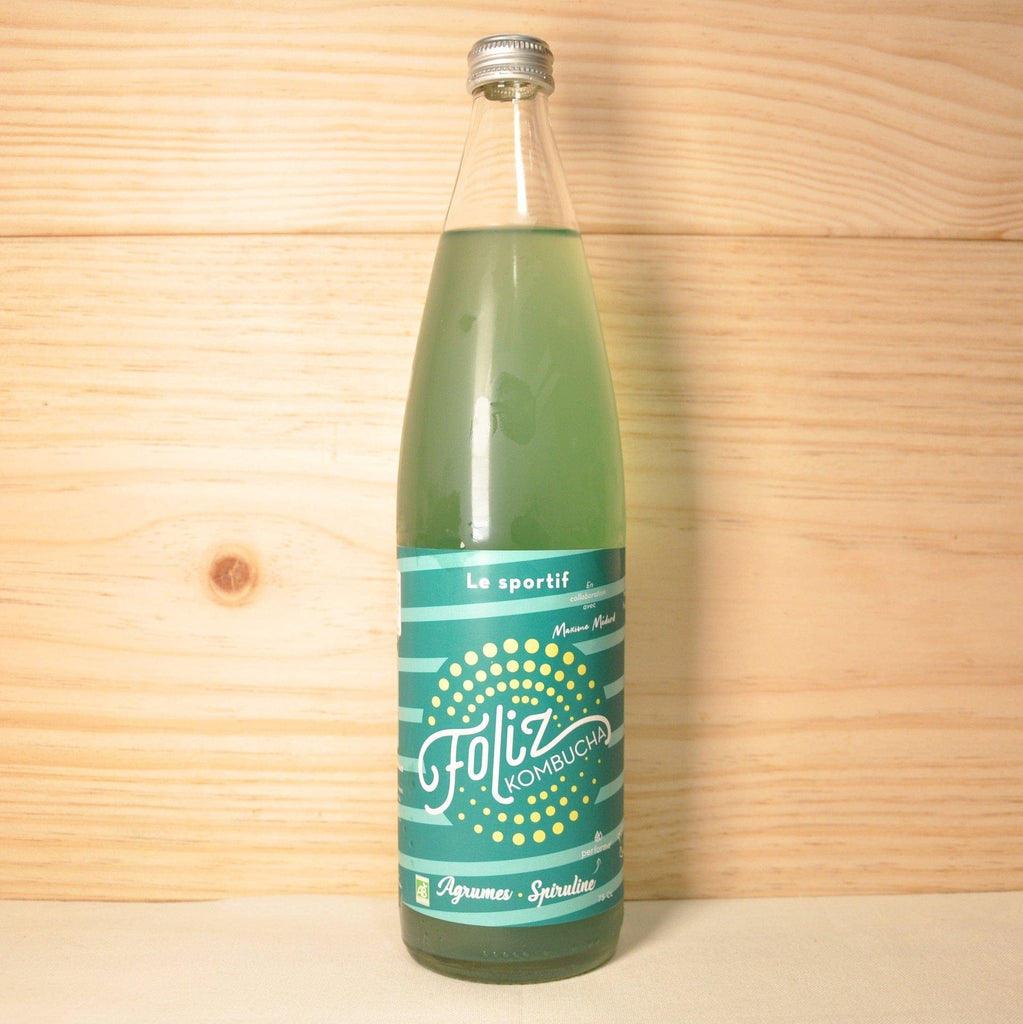 Kombucha agrumes - spiruline "Le sportif" BIO - 75cl Foliz Kombucha vrac-zero-dechet-ecolo-toulouse