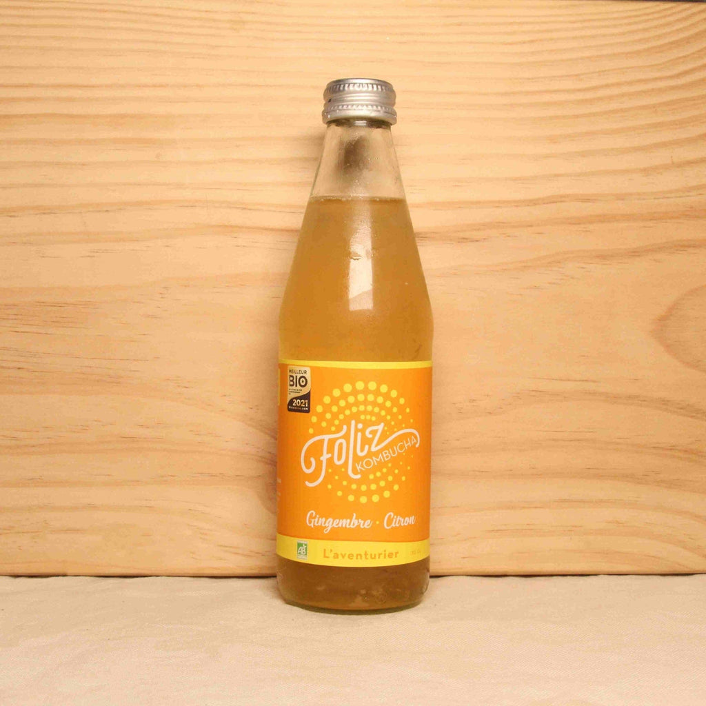 Kombucha gingembre citron "L'Aventurier" BIO - 33cl Foliz Kombucha vrac-zero-dechet-ecolo-toulouse