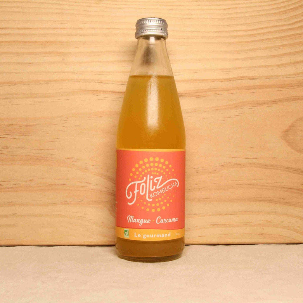 Kombucha mangue curcuma "Le gourmand" BIO - 33cl Foliz Kombucha vrac-zero-dechet-ecolo-toulouse