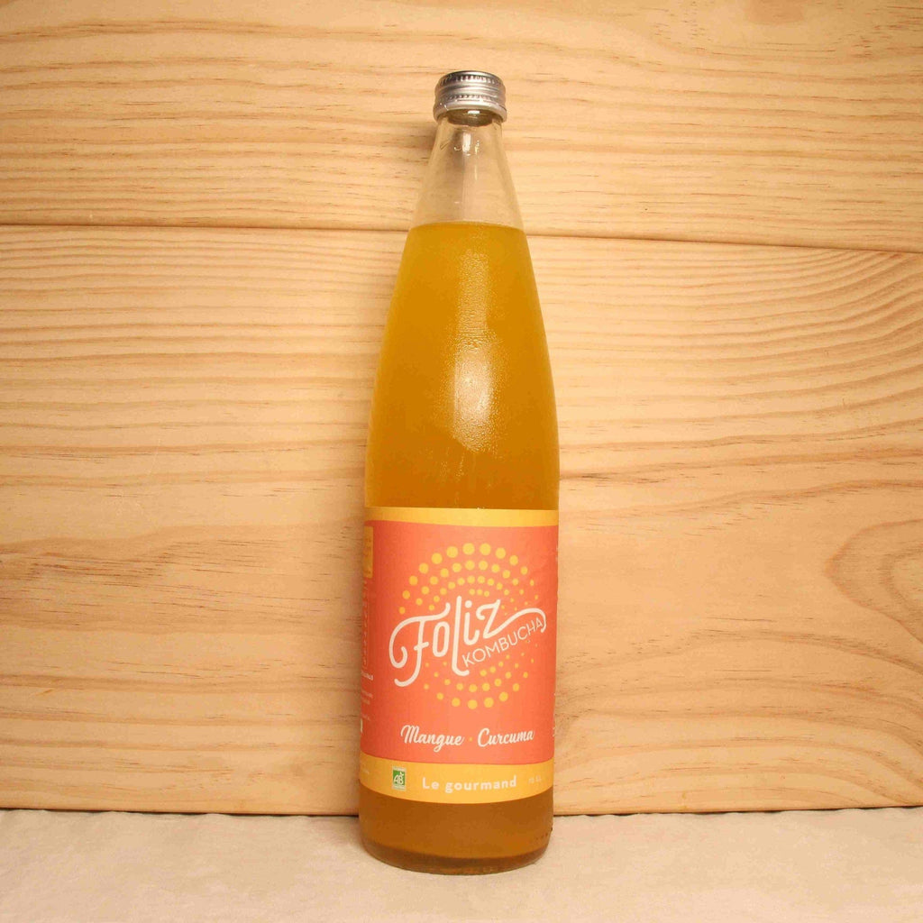 Kombucha mangue curcuma "Le gourmand" BIO - 75cl Foliz Kombucha vrac-zero-dechet-ecolo-toulouse