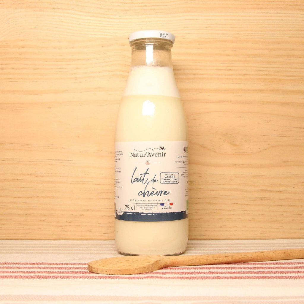 Lait de chèvre entier stérilisé BIO - bouteille verre 75cl Natur'Avenir vrac-zero-dechet-ecolo-toulouse