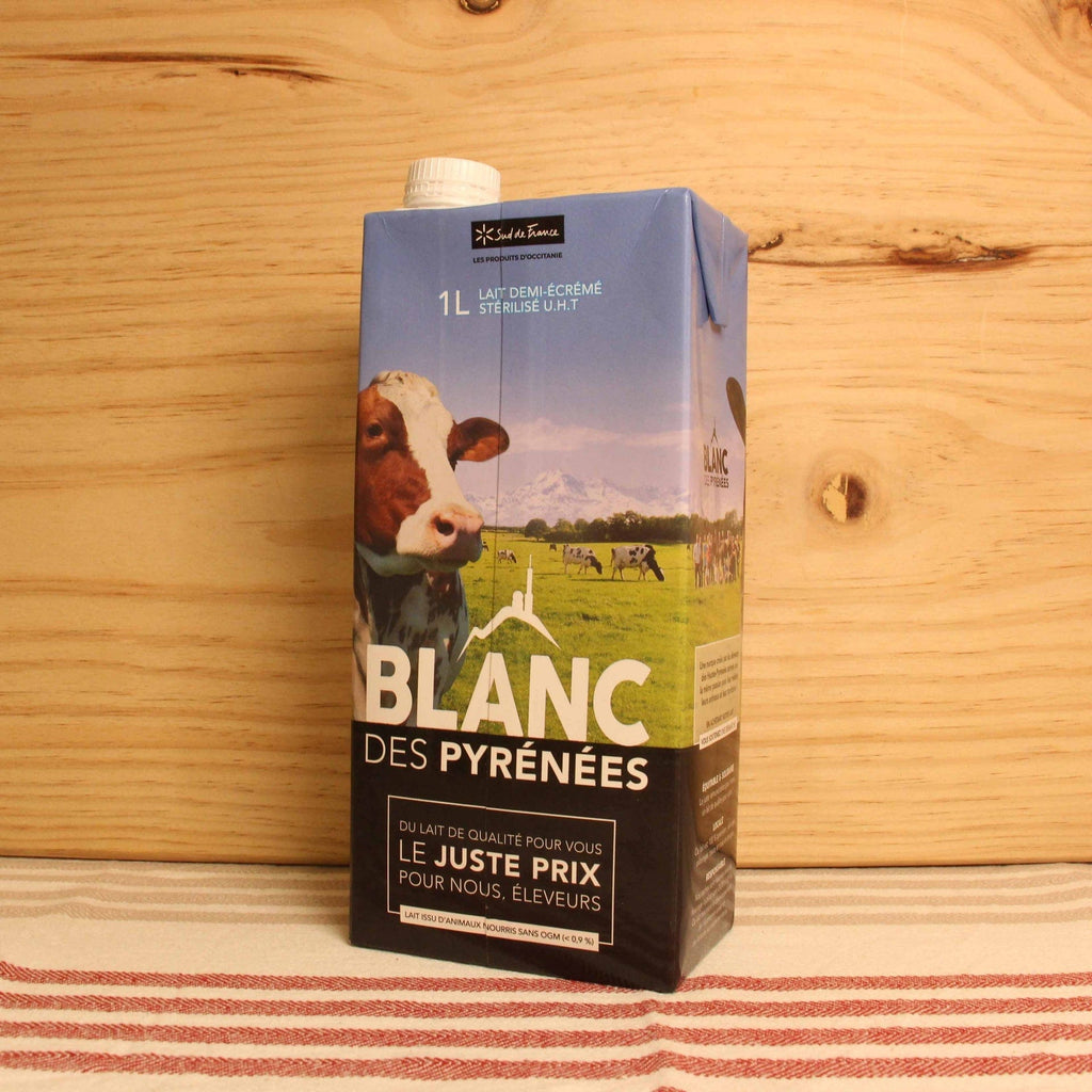 Lait demi-écrémé UHT - brique d'1L Blanc des Pyrénées vrac-zero-dechet-ecolo-toulouse