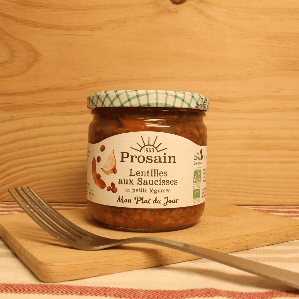 Lentilles aux saucisses et petits légumes BIO - 360g Prosain vrac-zero-dechet-ecolo-toulouse