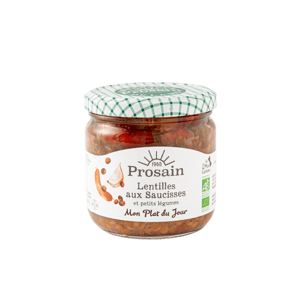 Lentilles aux saucisses et petits légumes BIO - 360g Prosain vrac-zero-dechet-ecolo-toulouse