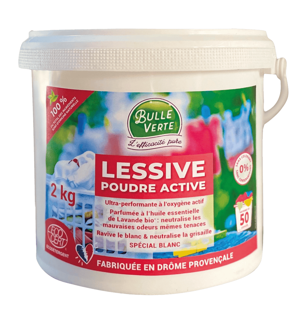 Lessive poudre active écologique - 2kg Bulle Verte vrac-zero-dechet-ecolo-toulouse