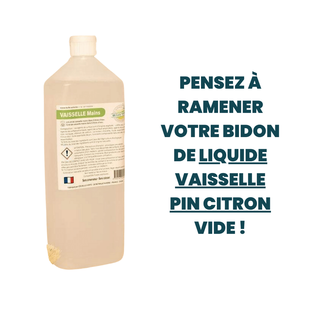 Liquide vaisselle super concentré Pin Citron RECHARGE - 1L Bulle Verte vrac-zero-dechet-ecolo-toulouse