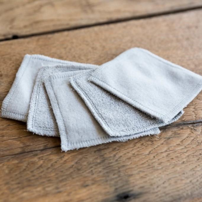 Lot de 5 démaquillettes gris ManaMani vrac-zero-dechet-ecolo-toulouse