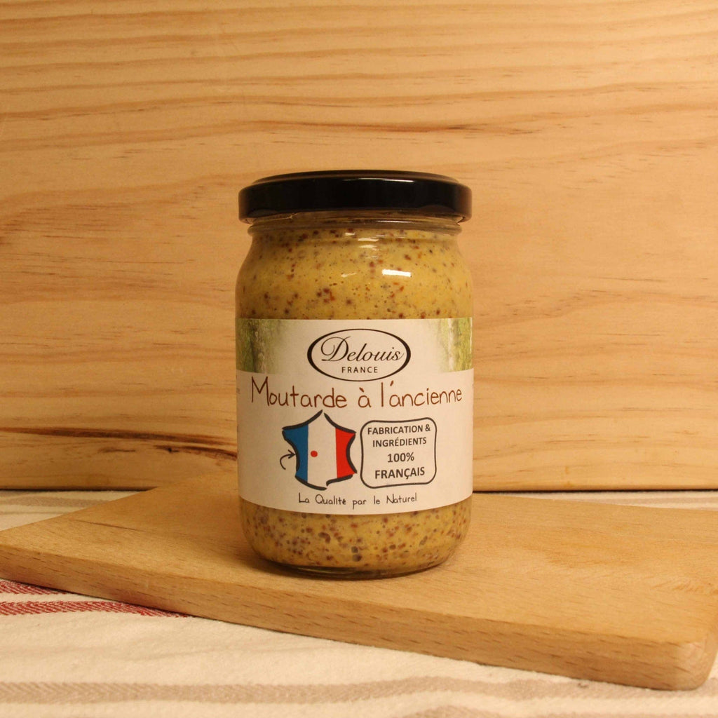 Moutarde à l'ancienne 100% française - 180g Delouis vrac-zero-dechet-ecolo-toulouse
