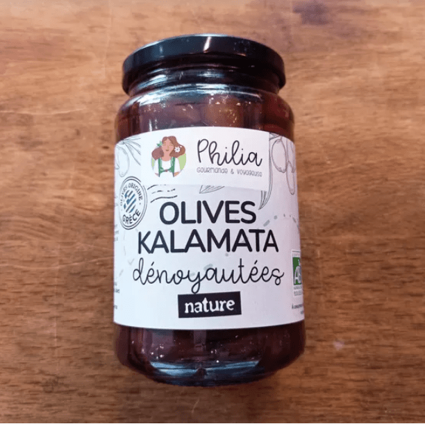 Olives noires kalamata dénoyautées BIO - 190g net égoutté Philia vrac-zero-dechet-ecolo-toulouse