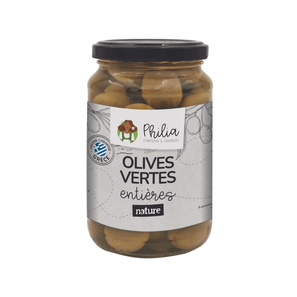 Olives vertes entière BIO - 190g Philia vrac-zero-dechet-ecolo-toulouse