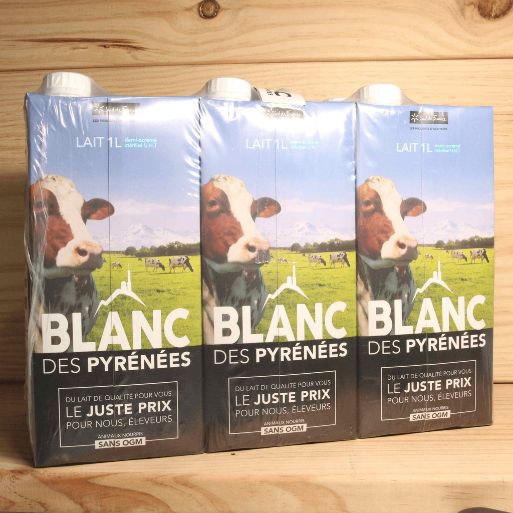 PACK DE 6 x Lait demi-écrémé 1L Blanc des Pyrénées vrac-zero-dechet-ecolo-toulouse
