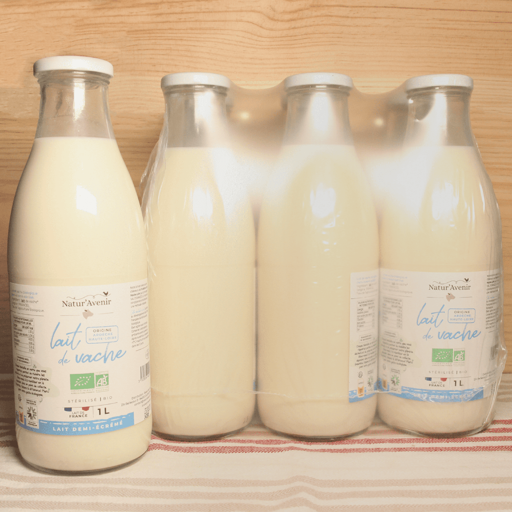 PACK DE 6 x Lait demi-écrémé stérilisé BIO 1L Natur'Avenir vrac-zero-dechet-ecolo-toulouse