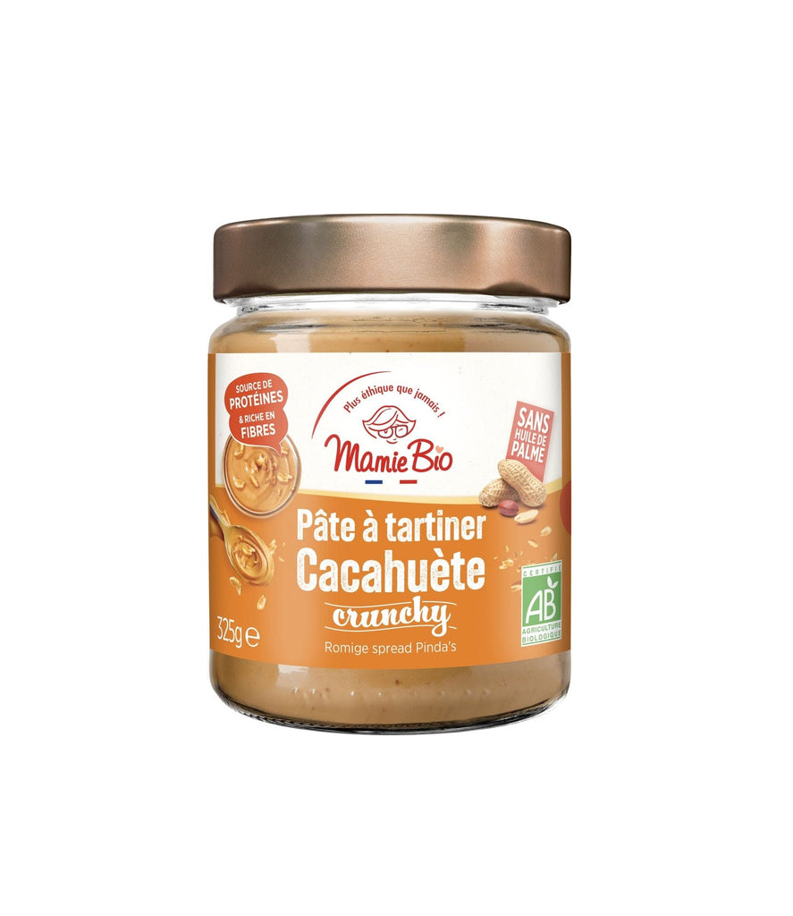 Pâte à tartiner cacahuètes crunchy BIO - 325g Mamie Bio vrac-zero-dechet-ecolo-toulouse