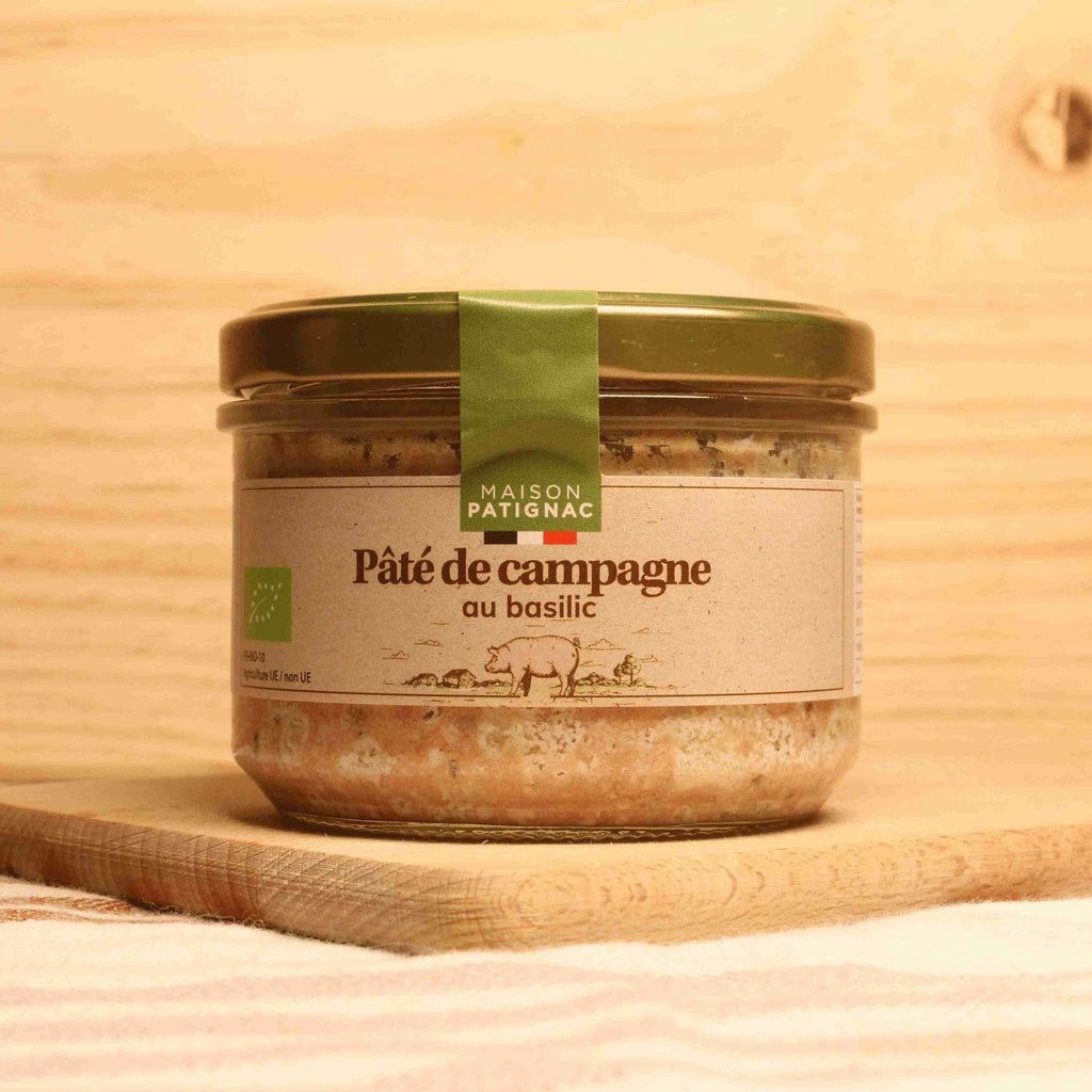 Pâté de campagne au basilic  BIO - 180g Maison Patignac vrac-zero-dechet-ecolo-toulouse