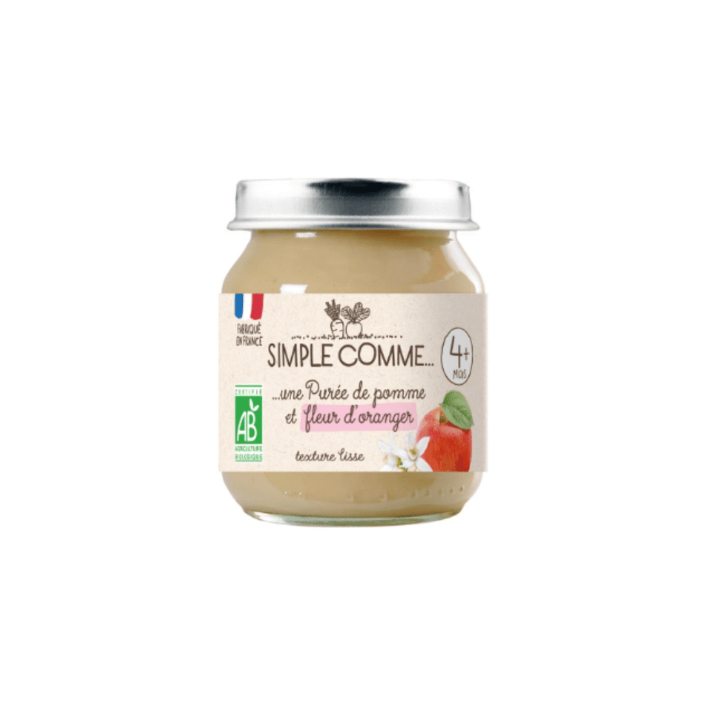 Petit pot bébé Pomme Fleur d'oranger BIO - dès 4 mois - 125g Simple comme vrac-zero-dechet-ecolo-toulouse