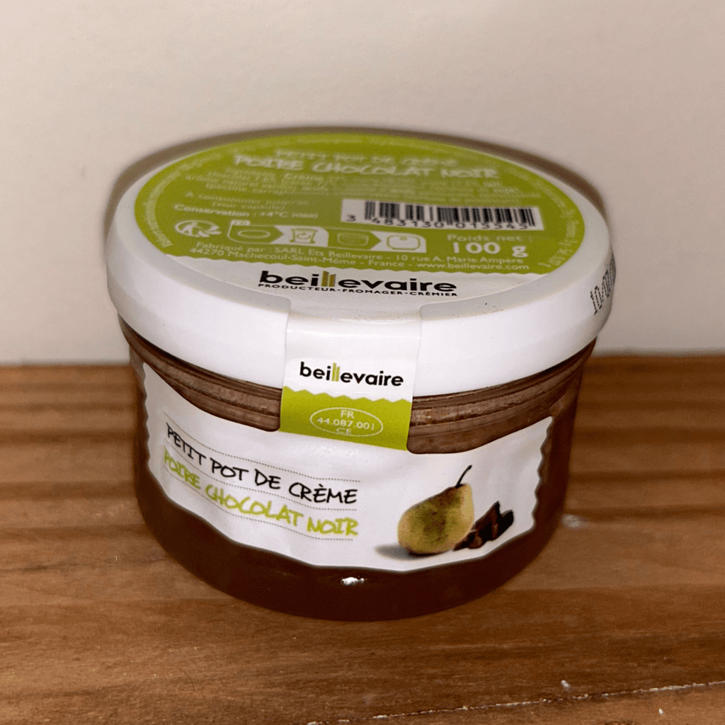 Petit pot de crème poire chocolat - 100g Beillevaire vrac-zero-dechet-ecolo-toulouse