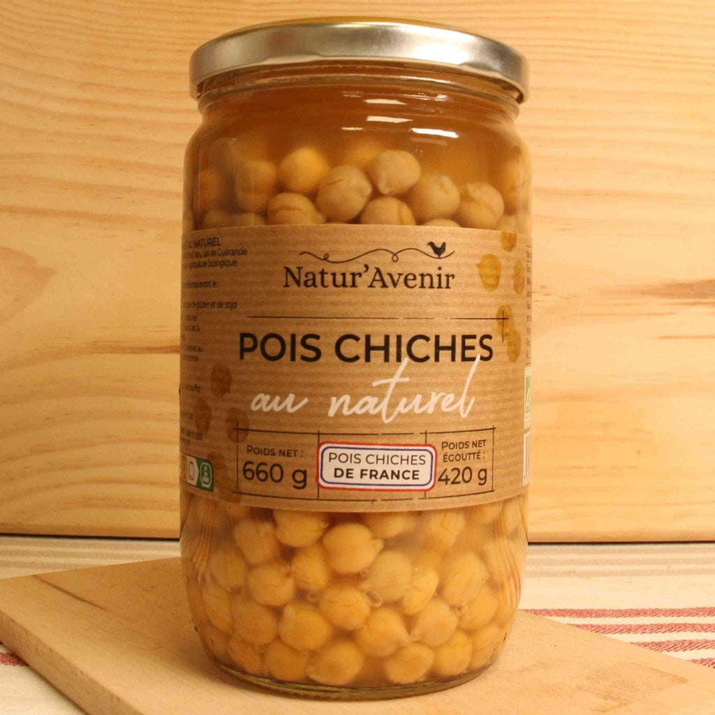 Pois chiches au naturel BIO - 660g - 420g net égoutté Natur'Avenir vrac-zero-dechet-ecolo-toulouse