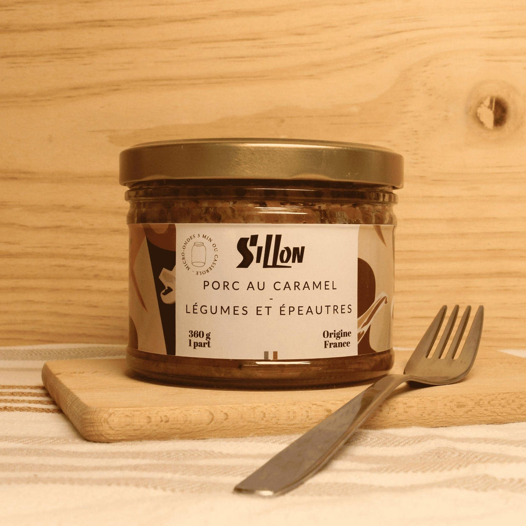 Porc au caramel légumes et épeautre - 360g Conserverie Sillon vrac-zero-dechet-ecolo-toulouse