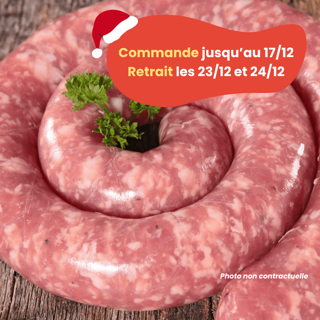 PRÉCOMMANDE Noël - Saucisse de Toulouse (1kg) Domaine des Tuileries vrac-zero-dechet-ecolo-toulouse
