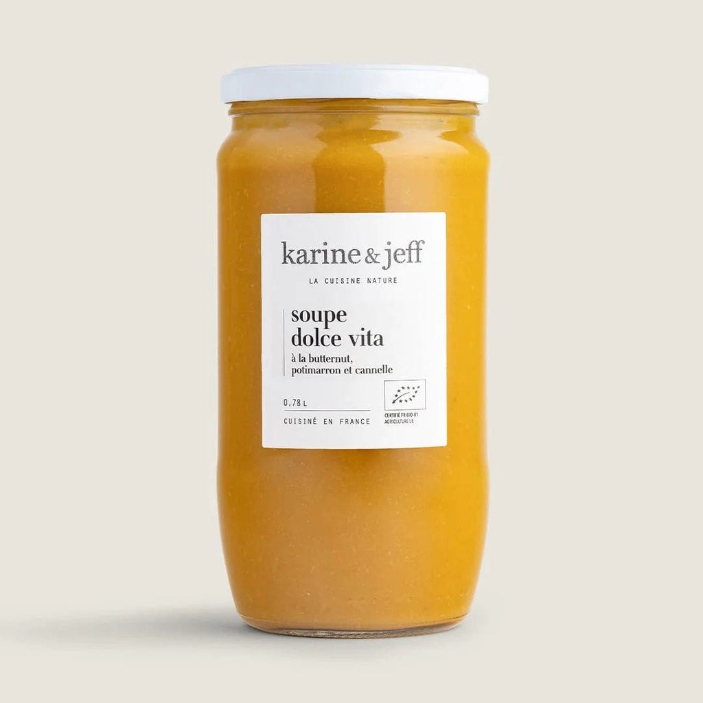 Soupe Dolce Vita - à la butternut, potimarron et cannelle BIO - 0,78L Karine & Jeff vrac-zero-dechet-ecolo-toulouse